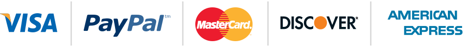 Accepted Payment Methods - Visa, Mastercard, Amex, Discover